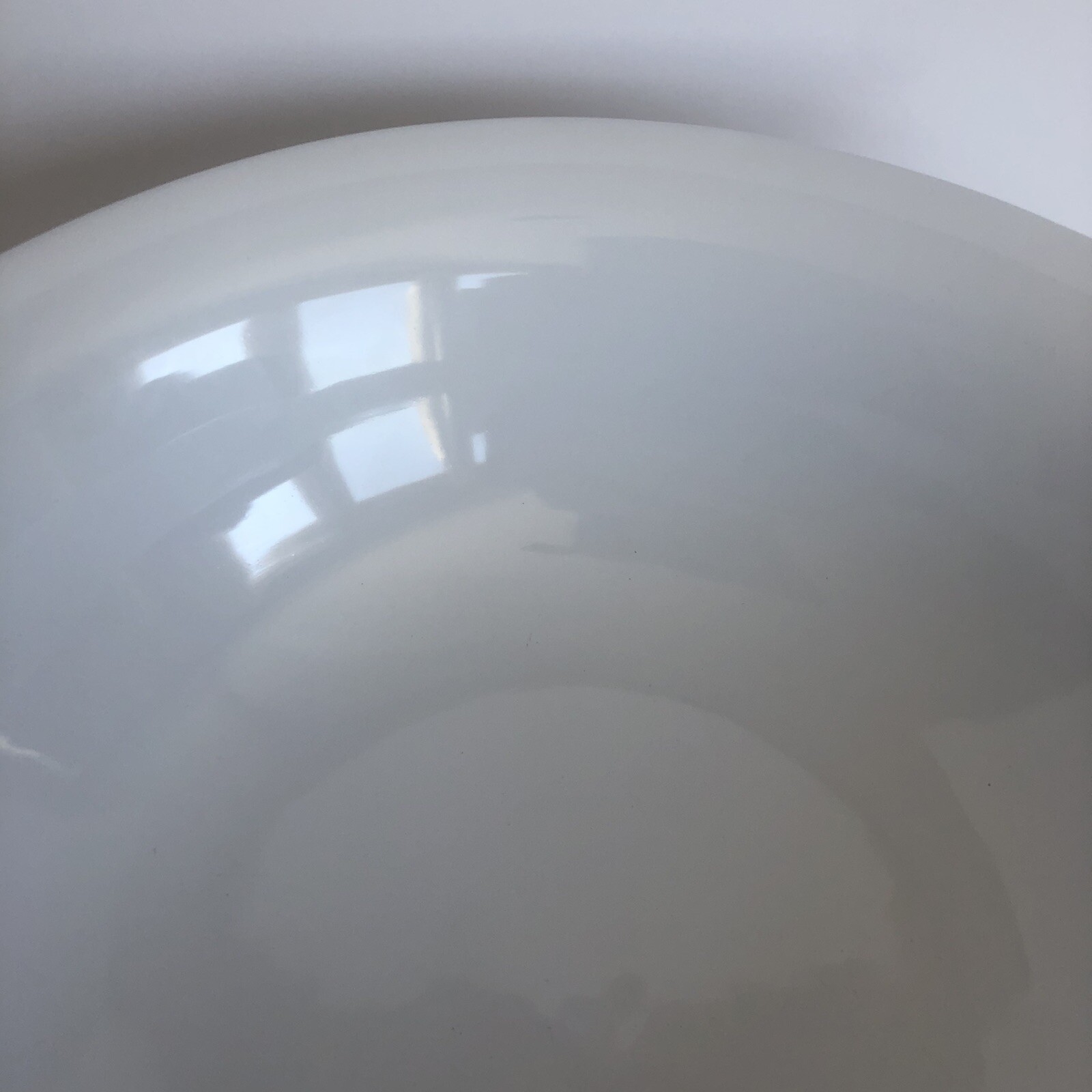over and back Large White Farmhouse Bowl 12” Round Earthenware Heavy