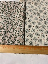 2 pieces cotton Christmas print fabric 24" x 44" 22" x 43"
