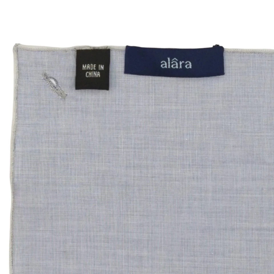 ALARA Mens Handkerchief Pocket Square Faded Blue Solid 100% Cotton Hanky 12.5" - Image 4 of 4