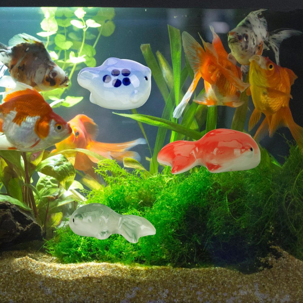 3 Pcs Ceramic Floating Fish Tank Goldfish Little eBay