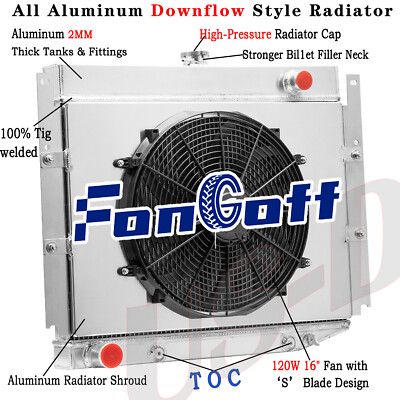 4 Row Radiator Shroud Fan Fit 1969-71 1970 Dodge D/W 100 200 300 Pickup 6.3L AT