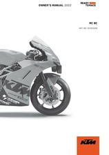 KTM Owners Manual Book Guide 2022 KTM RC 8C