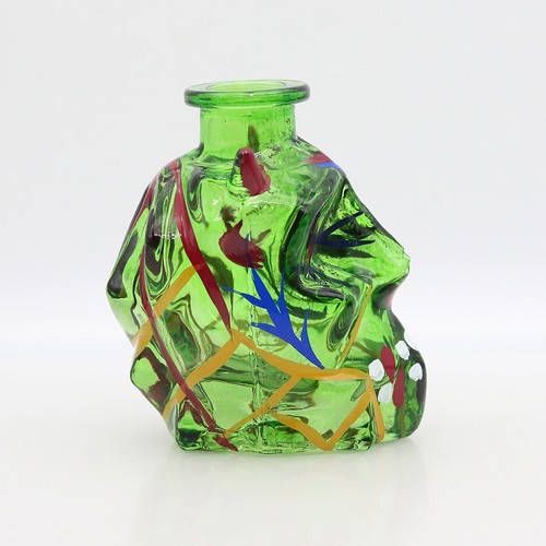 3,54"H Grün Glas Bong Wasser Rauchen Shisha Totenkopf Form Shisha Bubbler Pfeifen - Bild 2 von 5
