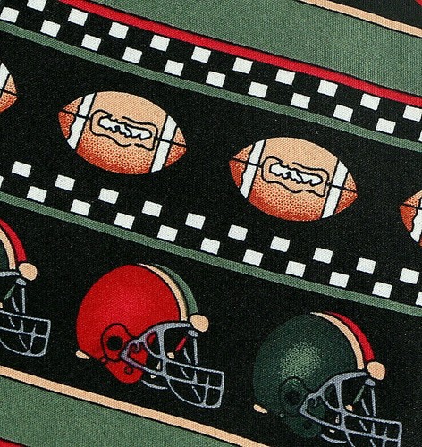 Men's Football Necktie Coach Team Helmet Sports Fan Striped Black Neck Tie - Picture 2 of 3