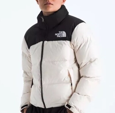 Women s North Face Large (L) 1996 Retro Nuptse Jacket New No Tags White & Black