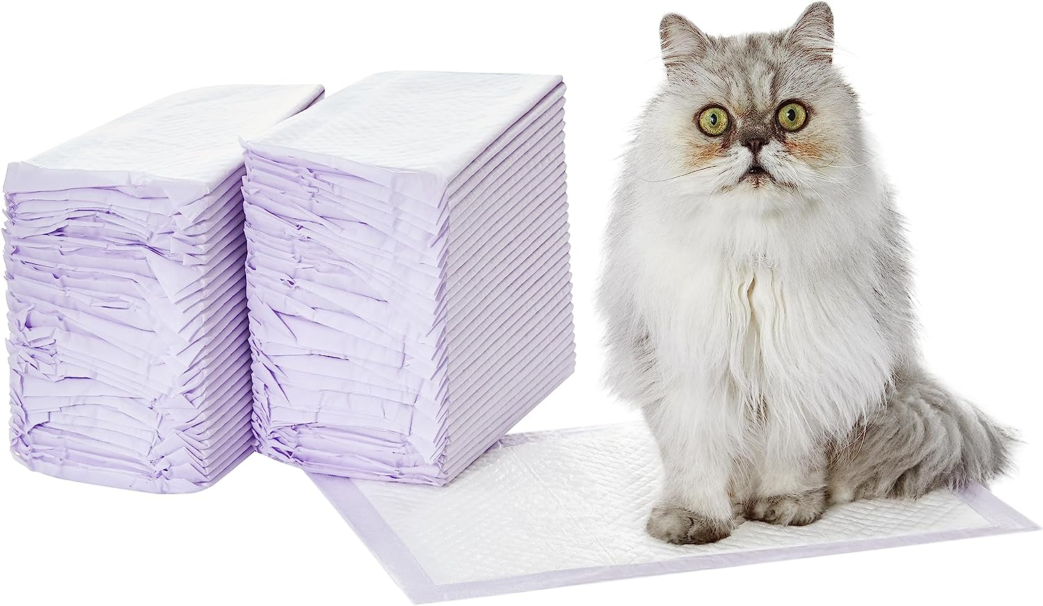 Cat Pad Refills for Litter Box, Fresh Scent, Pack of 60, White/Purple