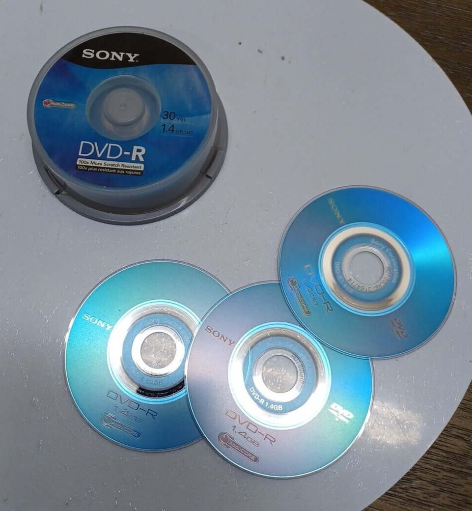 SONY HANDYCAM DVDR RECORDABLE DISCS (10 PACK) 30 MIN./8 CM/ 1.4 GB