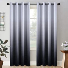 COSVIYA Grommet Ombre Room Darkening Curtains 84 inch Length 2 Panels Gradien...