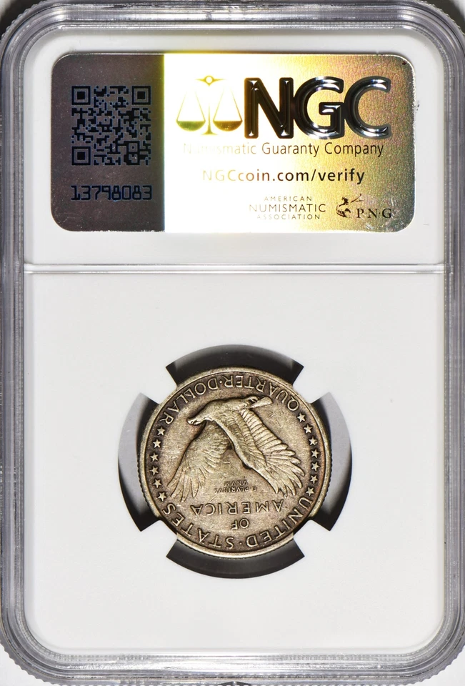 1917-S Type 1 Standing Liberty Quarter NGC XF-45; Shish Kebab Variety, FS-401 - Image 2 of 4