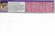Transformers Original G1 1987 Terrorcon Hun-Grrr Tech Spec