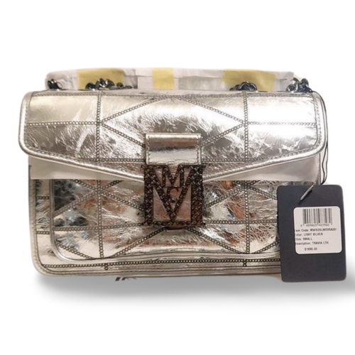 MCM Travia Quilted Shoulder Bag in Silver Crash Calf Leather (0207) - Picture 11 of 19