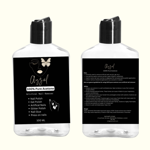 100% acetona pura removedor de uñas acrílico gel removedor de esmalte de uñas 99,8% - 100 ml - Imagen 4 de 10