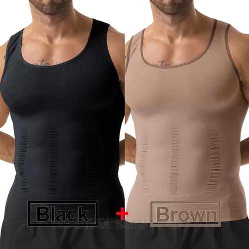 Herren Body Shaper Schlankmacher Shirt Kompression Weste Slim Shapewear Tank Top Girgle - Bild 36 von 46