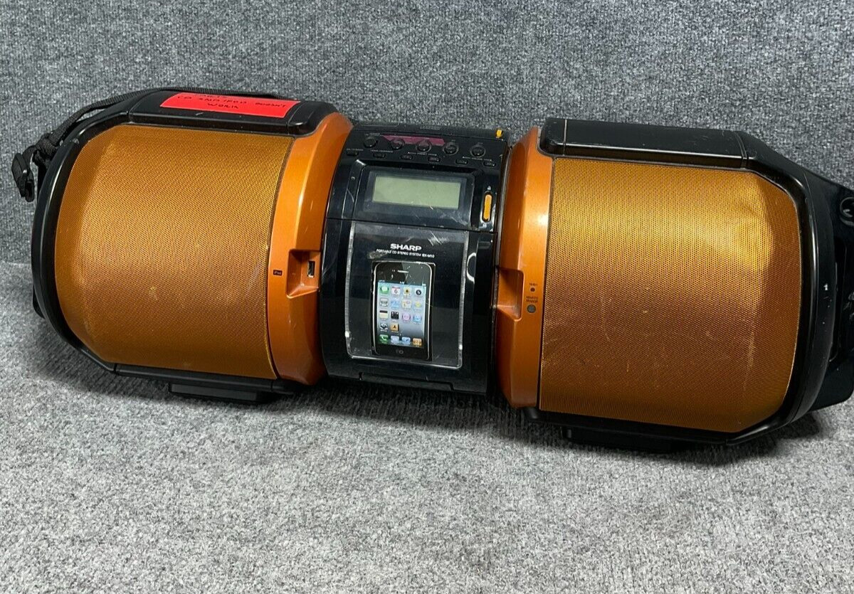 Sharp GX-M10 Portable Boombox - Orange - For Parts/Repair On