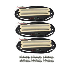 FLEOR 3PCS Alnico 5 Dual Rails Humbucker Guitar Pickups Set 6k+9k+12k Cream