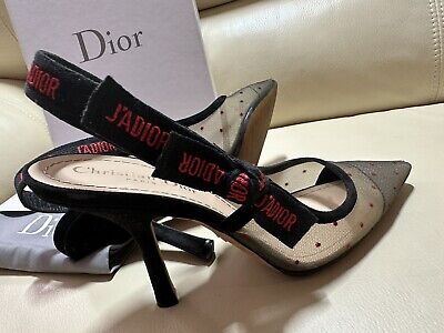 Used Christian Dior J'Adior Red Dot Slingback Pumps Size Used Christian Dior J'Adior Red Dot Slingback Pumps Size