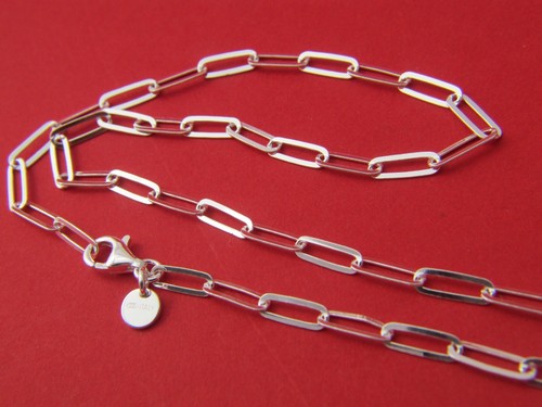 Real Sterling silver Paperclip necklace chain bracelet 3.5mm paperclip - Picture 3 of 6