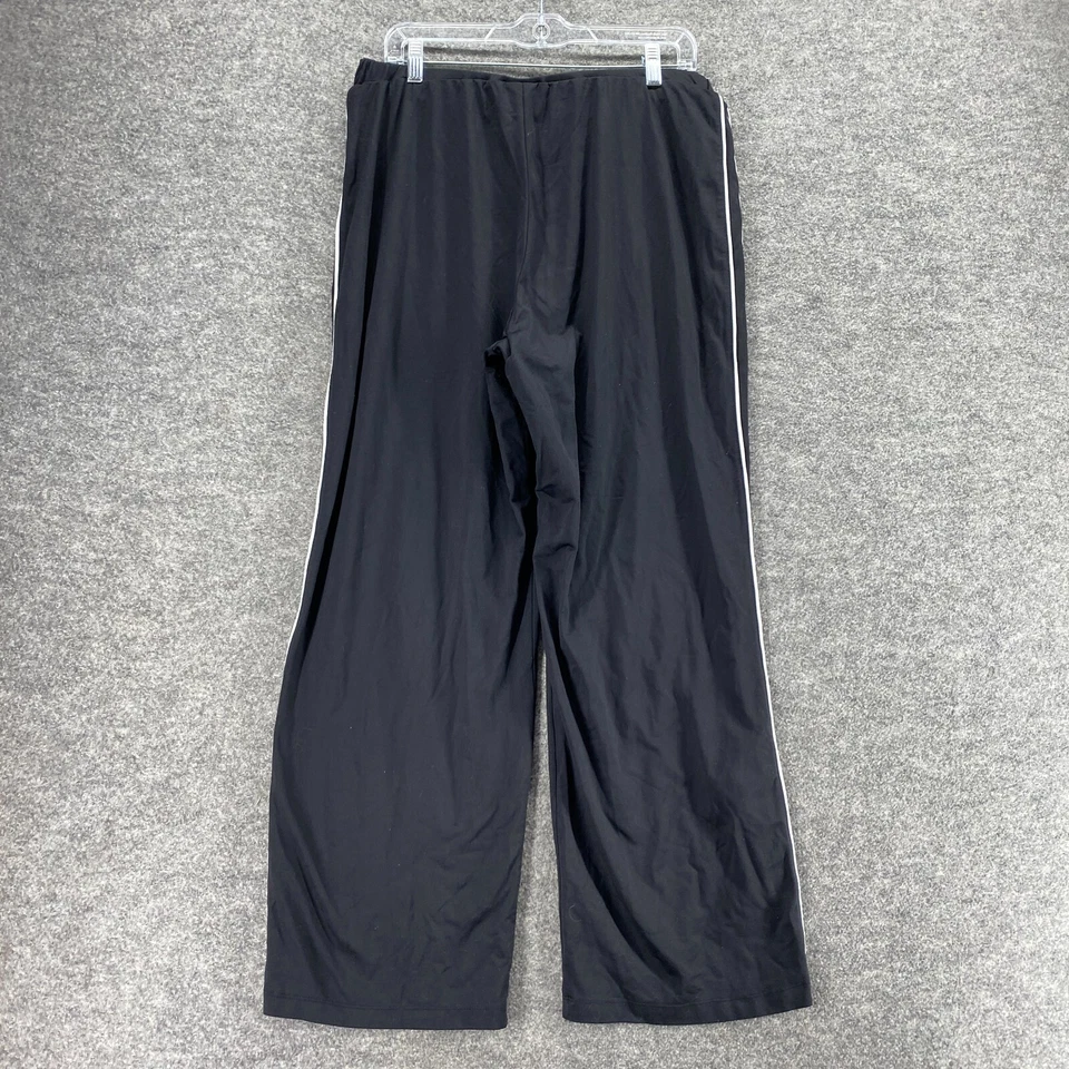 Pantalones Chico's Mujer 3 Negros Rayas Tiro Alto Chino Frente Plano Recto Pull On Foto 2 de 4