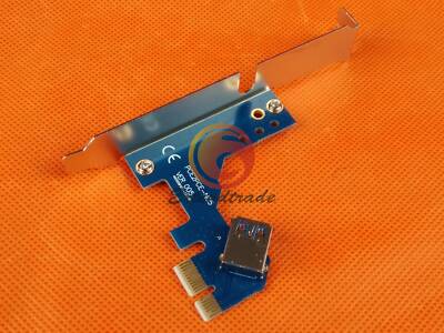 Pci-E Express 1X to 3 Port 1X Switch Multiplier Hub Riser Karte+USB Kabel