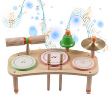 Kids Drum Set 7 in 1 Desktop Drum Detachable Drum Kit Percussion Instrument L0Y1