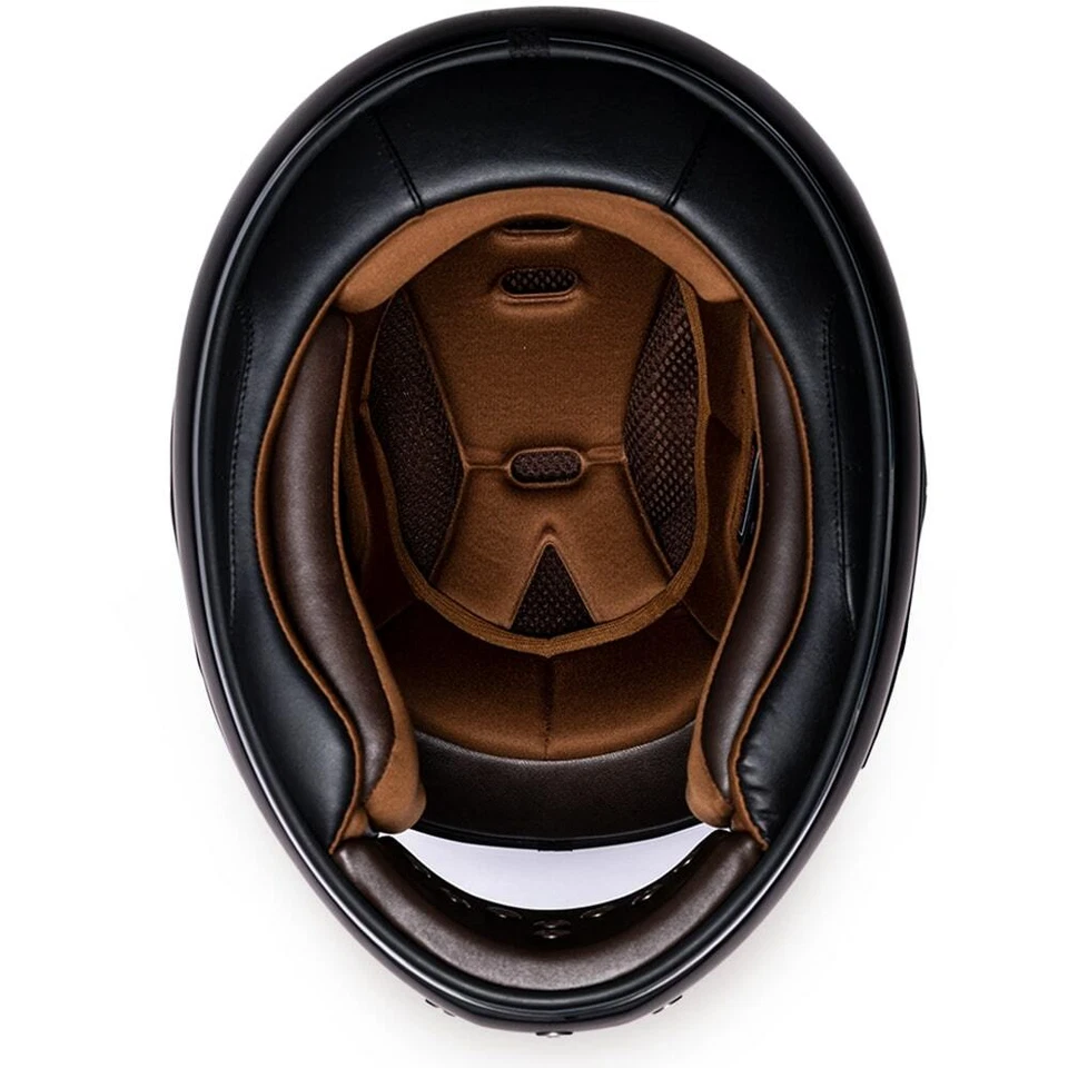 Casco de motocicleta Daytona retro aprobado por el DOT negro opaco cara completa R1-B Foto 4 de 4