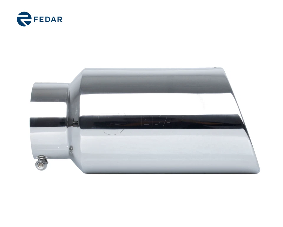 Entrada de 5" 7" Salida 15" Largo Enrollado Extremo Corte Ángulo Camión Tubo de Escape Punta Foto 2 de 4