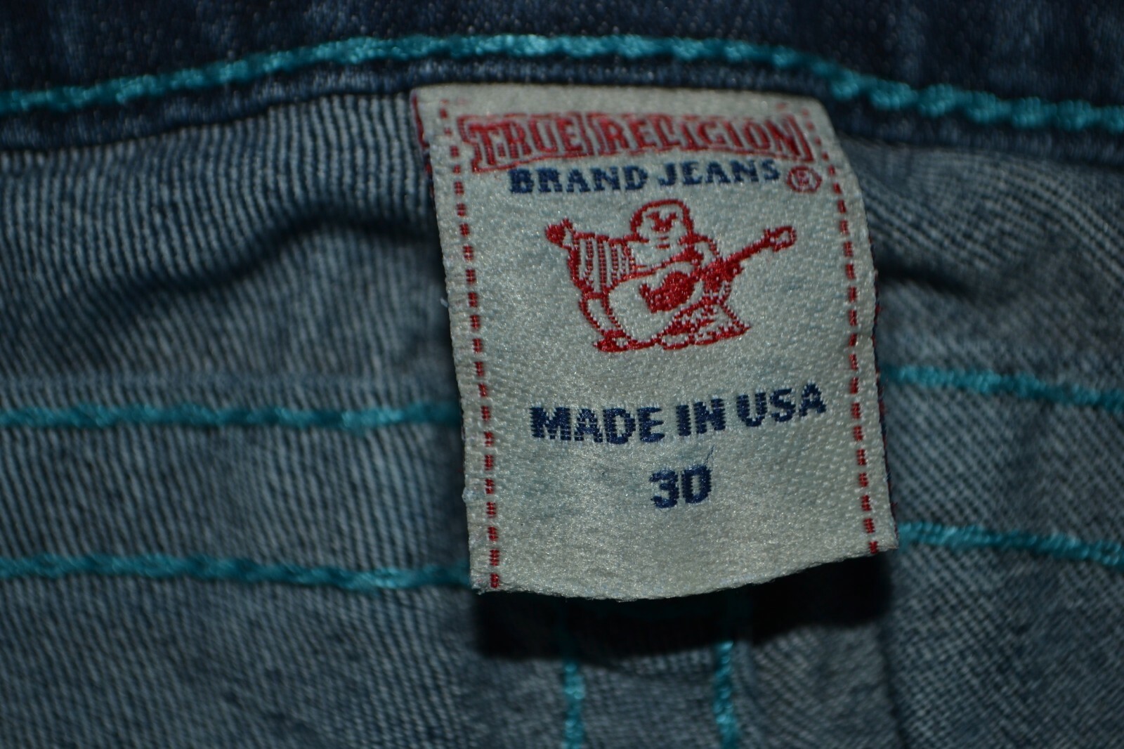 True Religion Women's Boot Cut Embroidered Blue U Blue Denim Jeans Sz 30x33 thumbnail 9