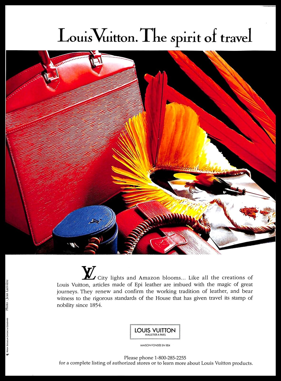 1993 Louis Vuitton Bags Vintage PRINT AD Designer Leather Goods Purse  Feathers