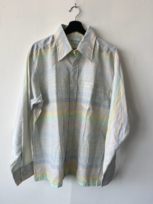 #ad Vintage Kmart Shirt Mens XL Pastel Striped Button Down Permanent Press 70s Disco $39.99