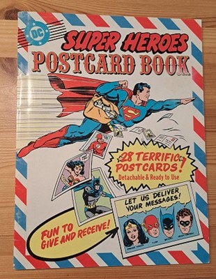 Postcard Book  DC SUPER HEROES mit 28 Postkarten zum Rausdrücken 1981 Z 1/2