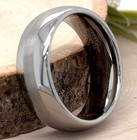 Tungsten Carbide Ring 8mm – Matte Silver Brushed Band with polished Beveled Edge — photo 1