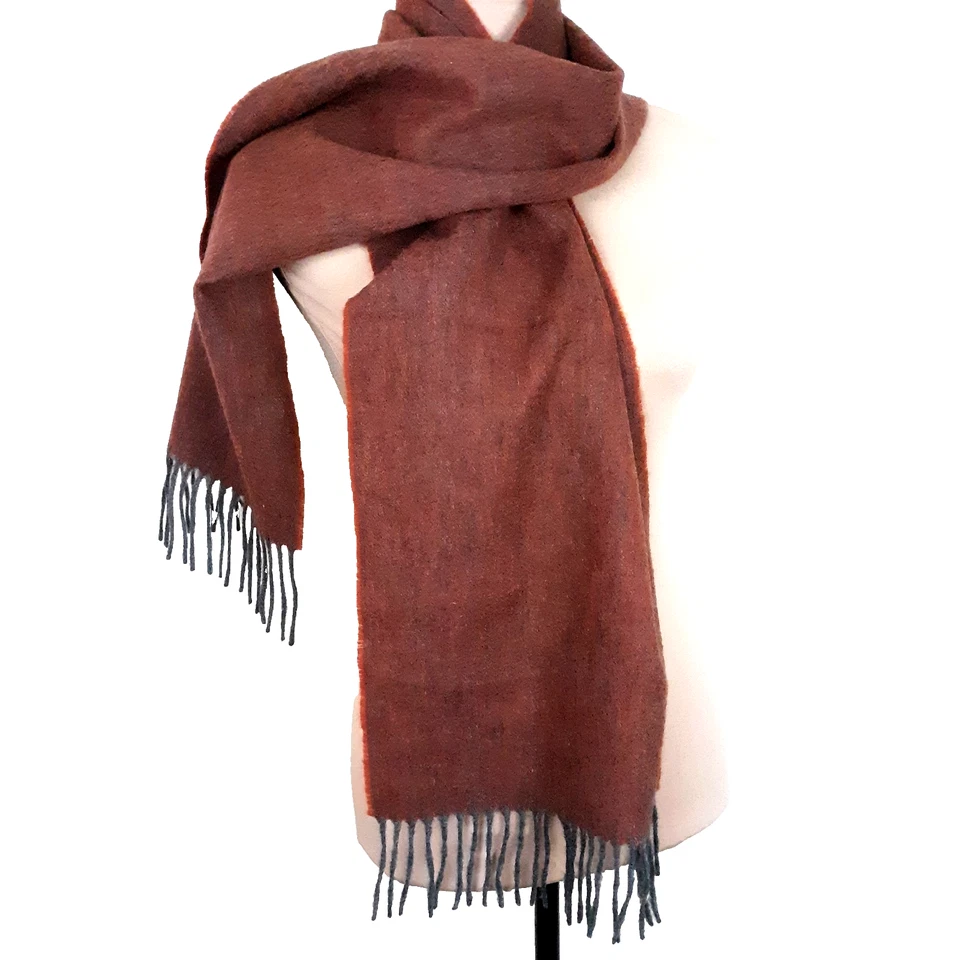 Amicale 100% Merino Wool Scarf Fringe Long Versatile Rectangle Soft Cozy Warm - Image 2 of 4