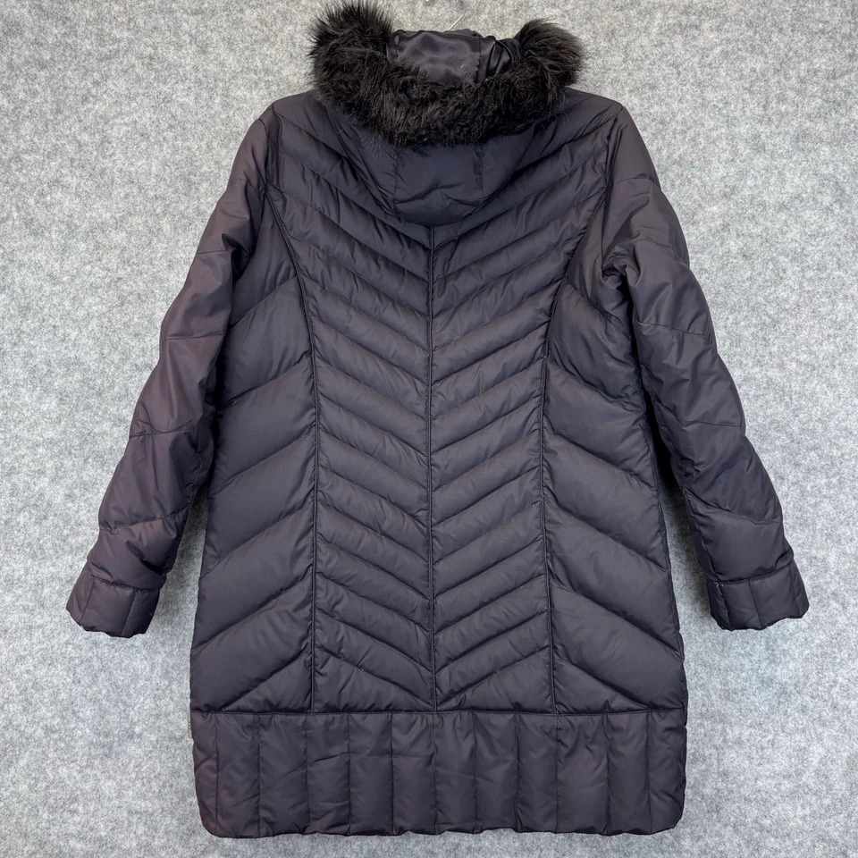 Abrigo acolchado Per Una Berenjena Púrpura Damas Cálido Pluma y Plumón Mediano con Capucha Foto 2 de 4