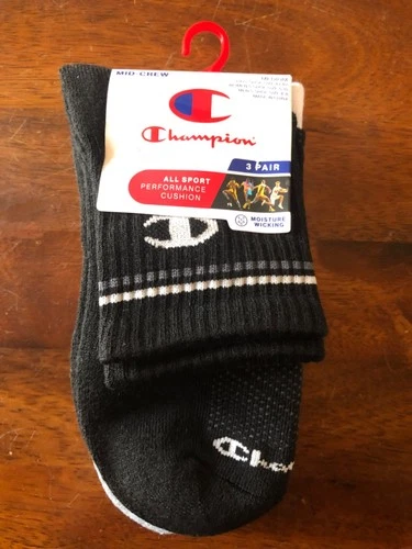 Champion Performance Crew Sock 3 ok  Med Cushioned Moisture Wicking men kids wom