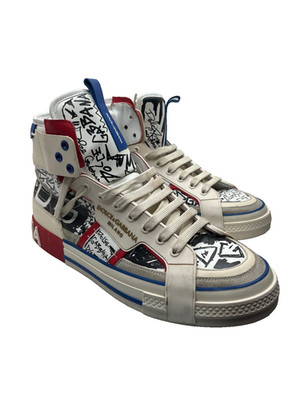 Dolce & Gabbana 2.Zero Graffiti Print High Top Sneakers
