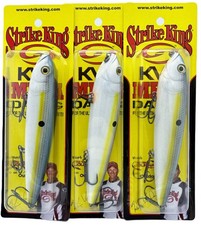 Lot of (3) Strike King KVD Mega Dawg 6 inch Topwater Walker · Sexy Shad