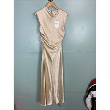Reformation Veida Silk Dress Maxi In Almond Size 4