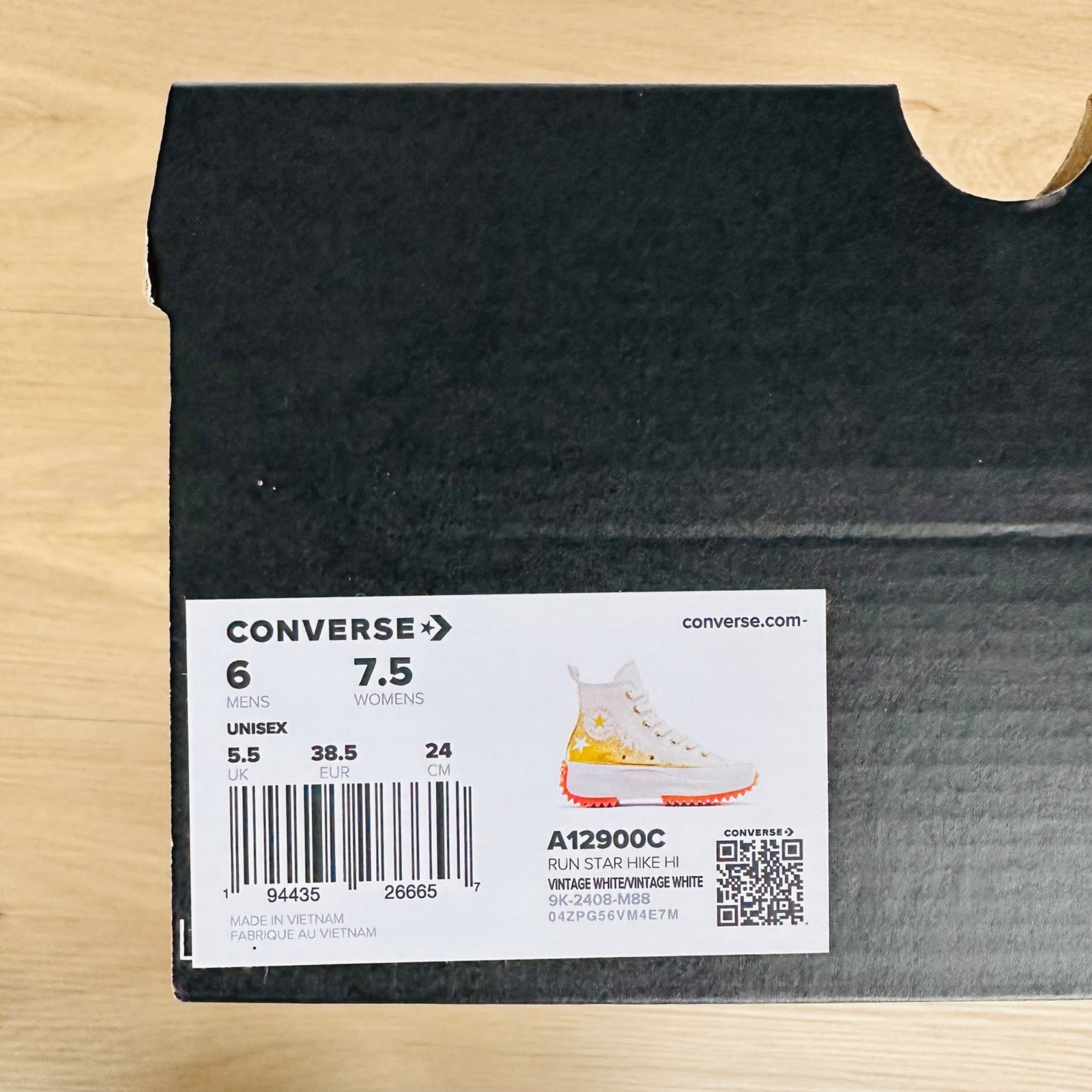 ⭐Converse Run Star Hike Hi Men Shoes Sz 6 Gold Embroidered Stars Sneaker A12900C thumbnail 8