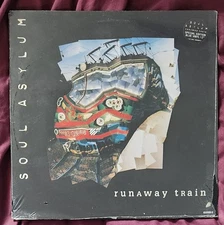 Soul Asylum - Runaway Train - 12" Blue Vinyl Maxi-Single - Cut-Out - Sealed