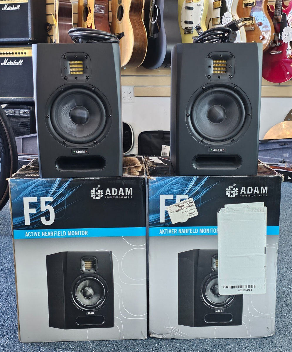 Adam Audio F5 Active Studio Monitor Pair Nearfield (Black) Pre-owned w/  Box