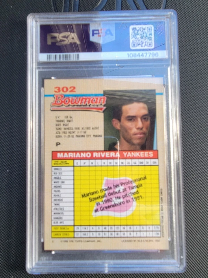 Bowman Mariano Rivera 1992 RC PSA como nuevo 9 Foto 2 de 2