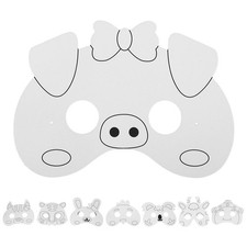 1 Set Blank Mask Animal Shaped Unpainted Mask White Craft Mask Diy Masquerade