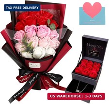 EIGHTOWN Roses Bouquet Artificial Flower - Preserved Red Rose Flowers with Love