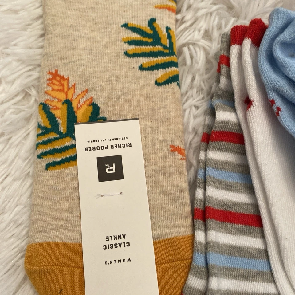 女士船袜 5 双套装适合 4-10 鞋码 1 脚踝,4 个无展示 — 第 3/4 张图片