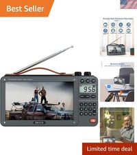 Compact Rechargeable Video Radio with 7-Inch Screen and Bluetooth Connectivity