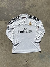 Real Madrid Home football shirt 2014 Soccer Long Sleeve Jersey Mens Size M