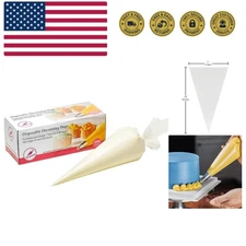 Piping Bag - Disposable Cake Decorating Bag 100 Count, 12 inch, Clear Downloa...