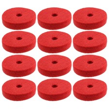 LT Easiyl 12pcs Wool Cymbal Felts 40mm Jazz Drum Felt Pads Red Round Soft...