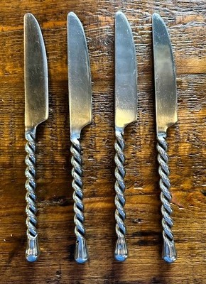 Hampton Silversmiths CAROUSEL FOUR DINNER KNIVES Stainless Flatware Twist Handle