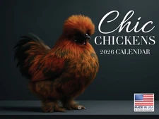 Chic Chicken Calendar 2026 Wall Monthly Beautiful Exotic Breeds